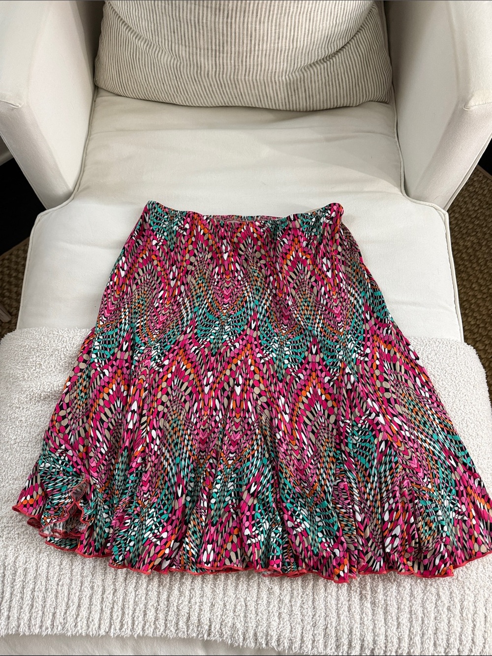 Vibrant Pink Multi-Pattern Circle Skirt